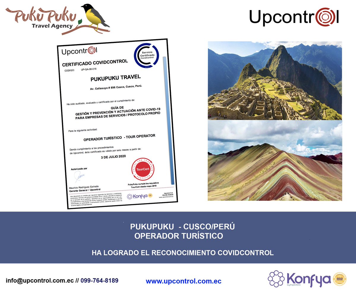 maurodrigueze's tweet photo. Upcontrol trabajando en Perú
CovidControl
Empresas responsables que buscan generar prácticas controladas para asegurar el cumplimiento de los protocolos, aportar a conseguir la confianza de los clientes y cuidar la salud..
#Upcontrol #CovidControl #LSP #Gestión #Innovación https://t.co/cYjeaeeq3i