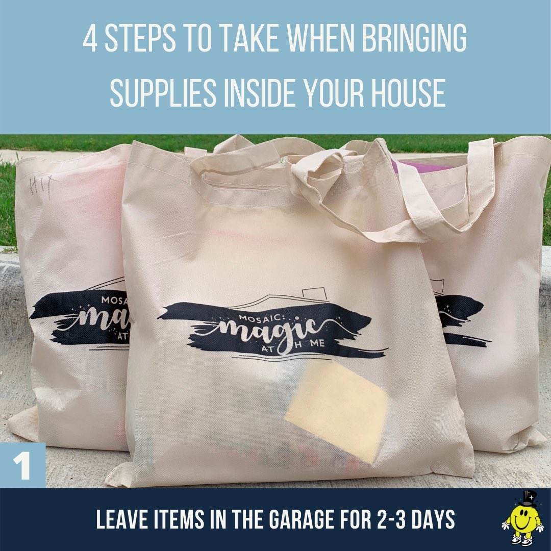 CampMosaic's tweet photo. Did you receive your supplies?! Make sure to follow these 4 steps for a safe and MAGICAL virtual experience 🧼✨
#MagicAtHome https://t.co/XjZxBx0Qpv