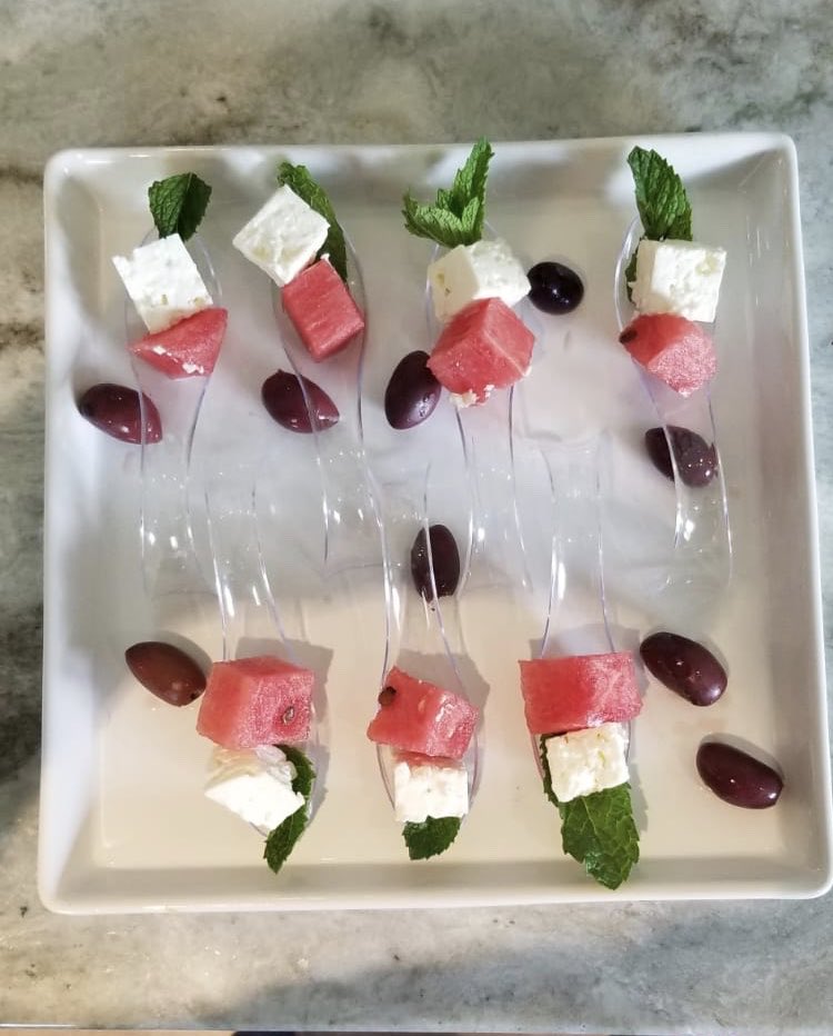 Thepropertieso1's tweet photo. Patio sangria and watermelon/feta/mint appetizers. Main course is on deck. #yegfood #yeg #SummerBreeze https://t.co/3V5SiDRbCA