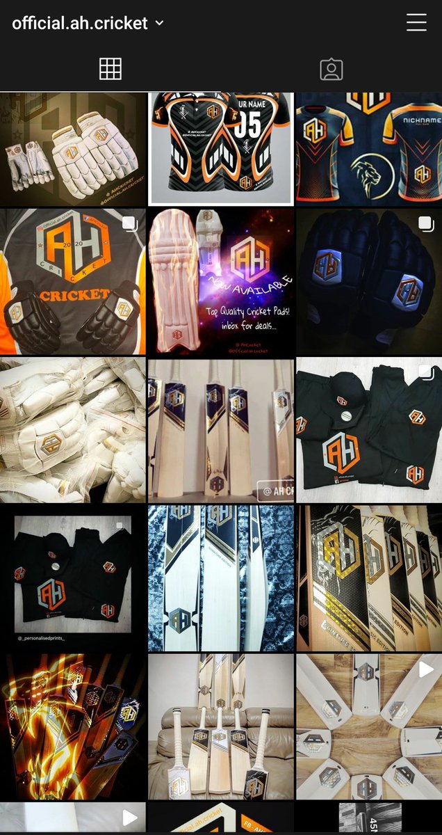 BoomBoomAneeq's tweet photo. AH Cricket Available upon request. You can direct message on instagram @official.ah.cricket or AH Cricket on facebook! Bats,pads &amp; gloves available! https://t.co/b9FWM3GjYL