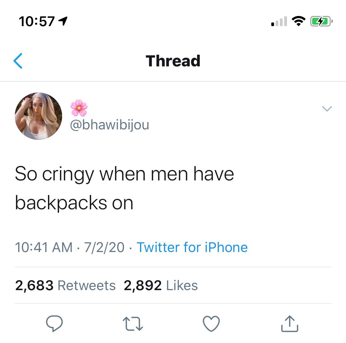 Backpacks are questionable. We gotta keep up, y’all.