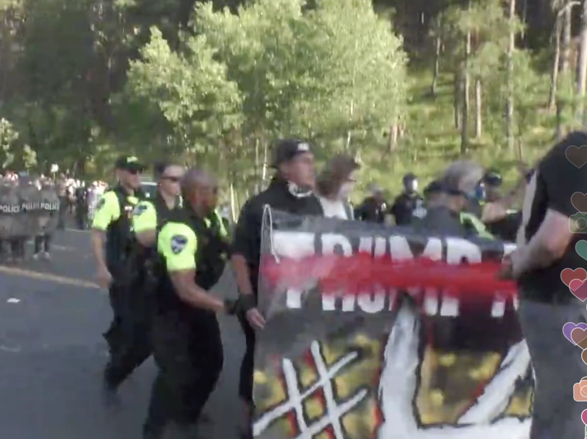 Arrests have begun at Mount Rushmore to cries of "You stole this land! You stole this land!"