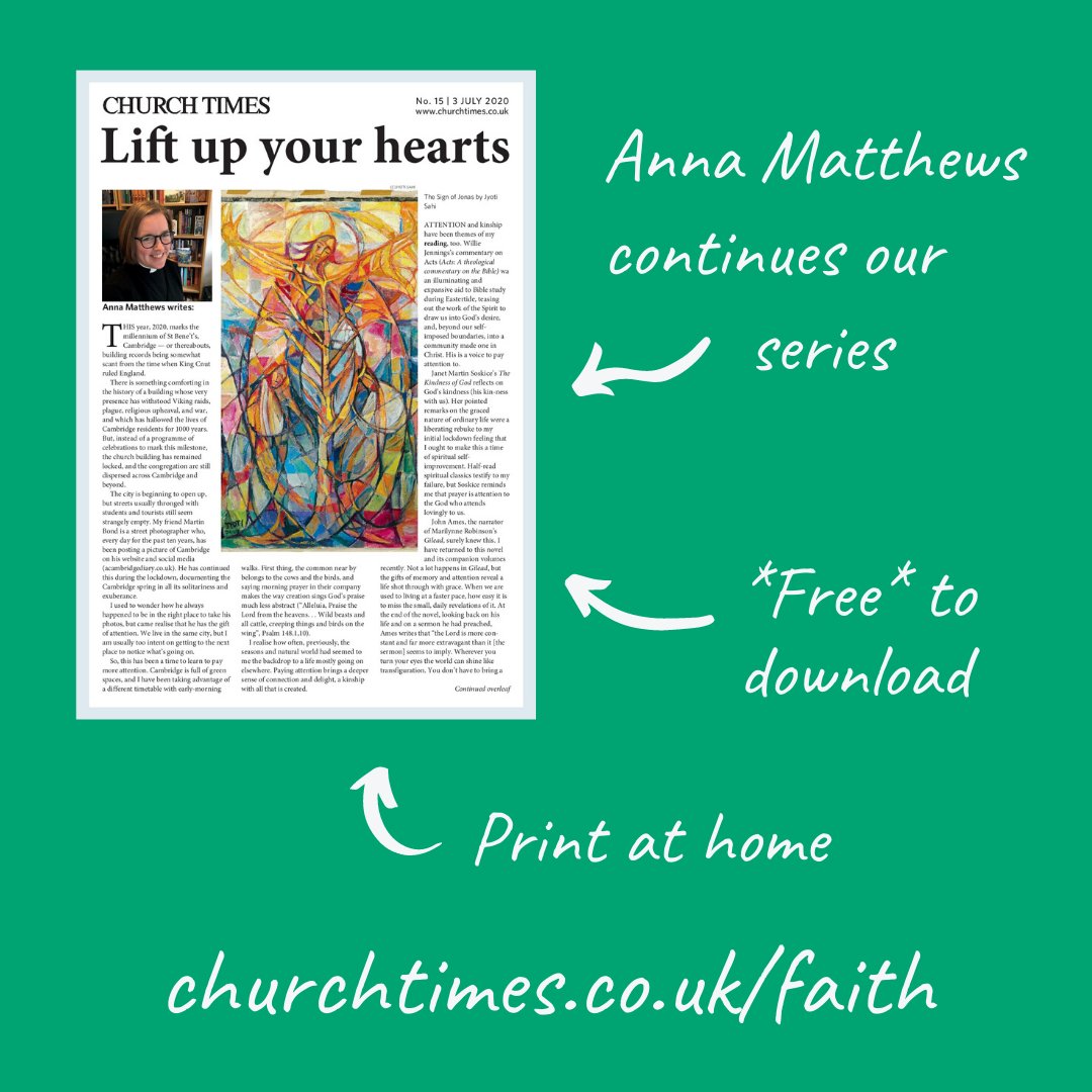 ChurchTimes's tweet photo. Anna Matthews writes in this week's edition of Lift Up Your Hearts. 

Download the A4 sheet to print at home and share: https://t.co/BVGDyqTQSL https://t.co/4umhxYxxzf