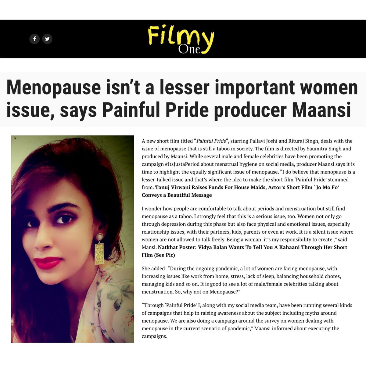 painful_pride's tweet photo. #Menopause isn’t a lesser important issue, says producer @qa_ish! @filmy_one 

@PicturesYantra  @saumshiprasingh #PallaviJoshi @yourriturajrks @Khan_hasan2 #SankalpRajTripathi #NehaSharma #JayCharola
@LupinGlobal @LupinIndia #NanaNaniFoundation https://t.co/kLquNo80Gy
