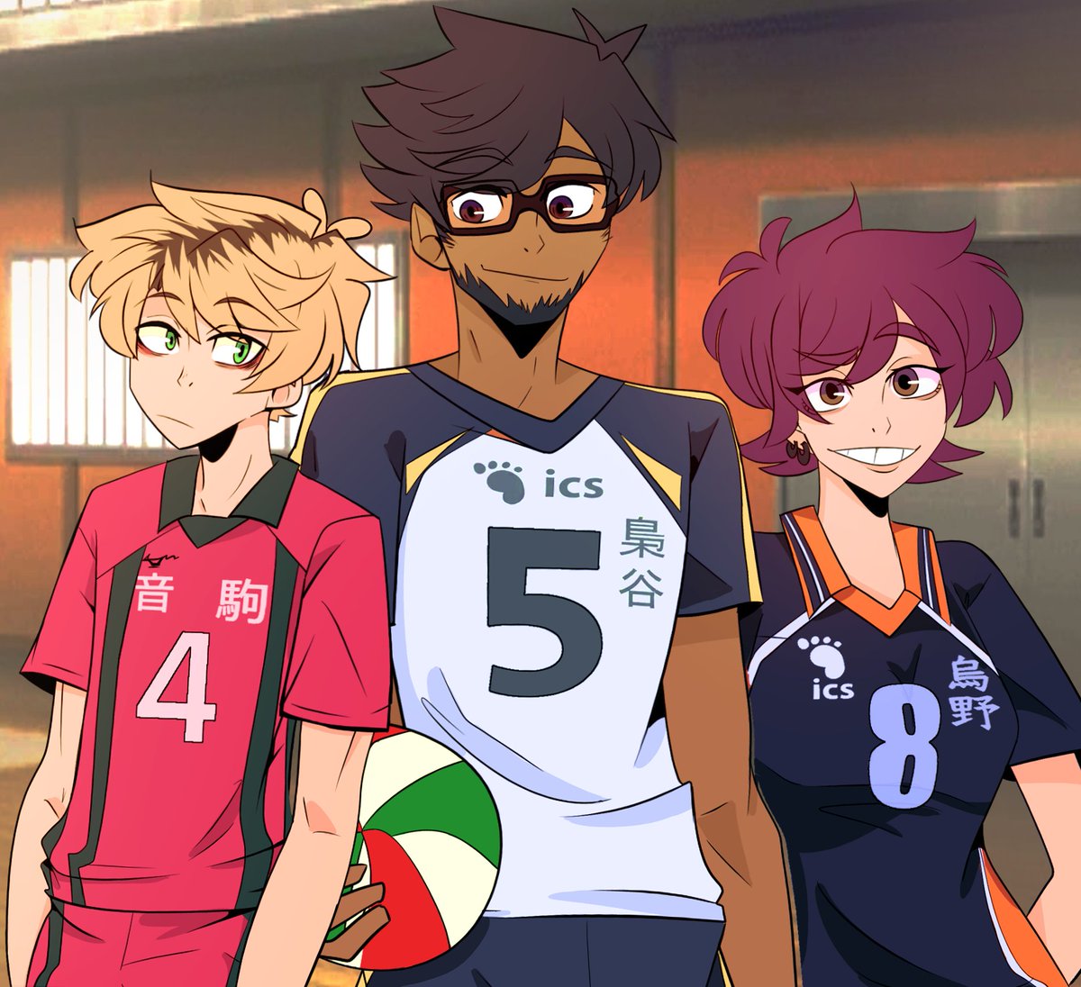 br_dlee's tweet photo. Listen this started as me wanting to doodle in the #haikyuu style but I got carried away. I'm probably gonna do another one of these with more friends as well :3c
(background is from the anime btw)

also PJ 100% isn't wearing pants with that jersey https://t.co/1Ax71qa5TV