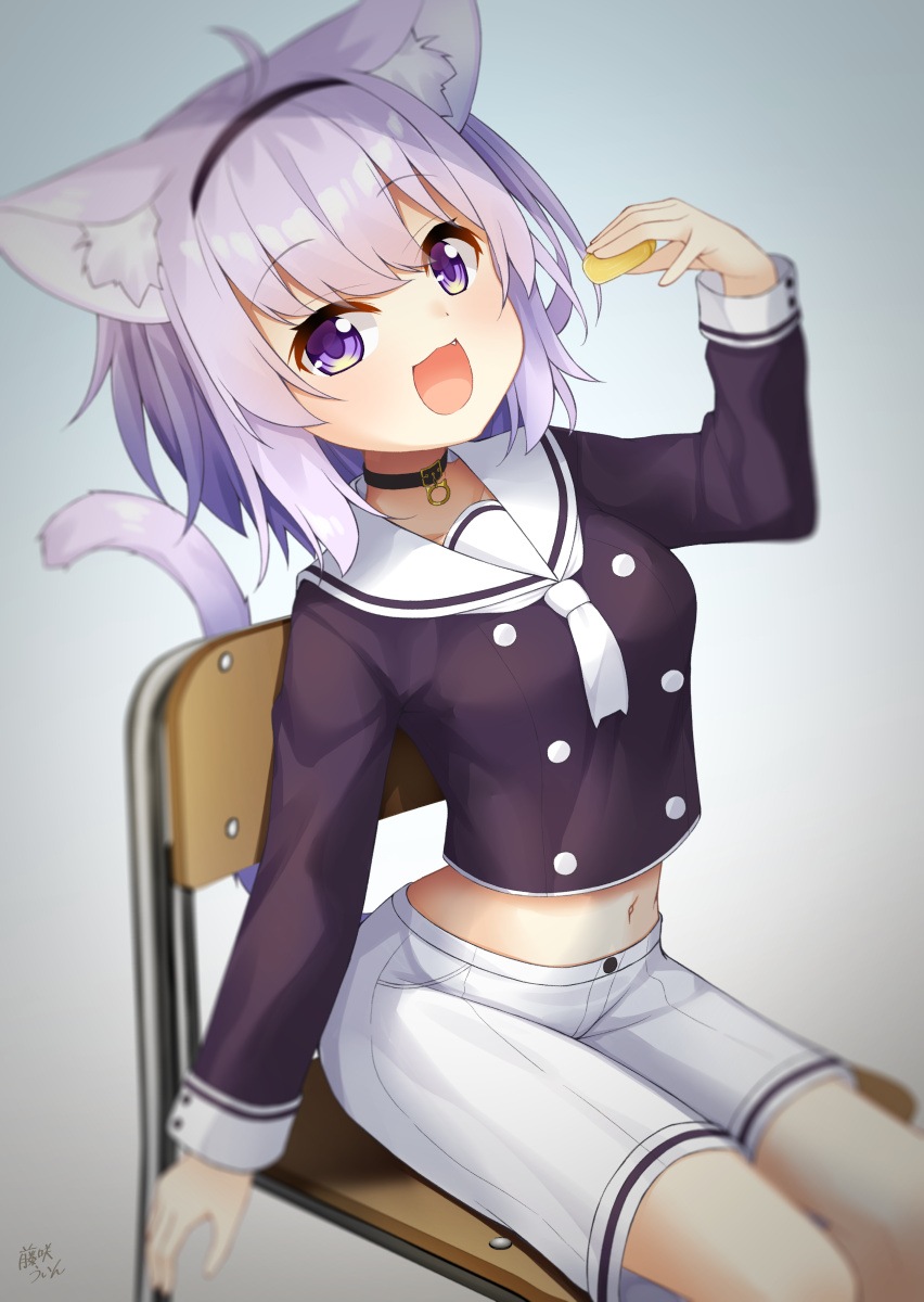 猫又おかゆ 「クラスメートの猫におかずを取られました #絵かゆ 」|藤咲ういか☕Live2D依頼(23年4月以降)のイラスト