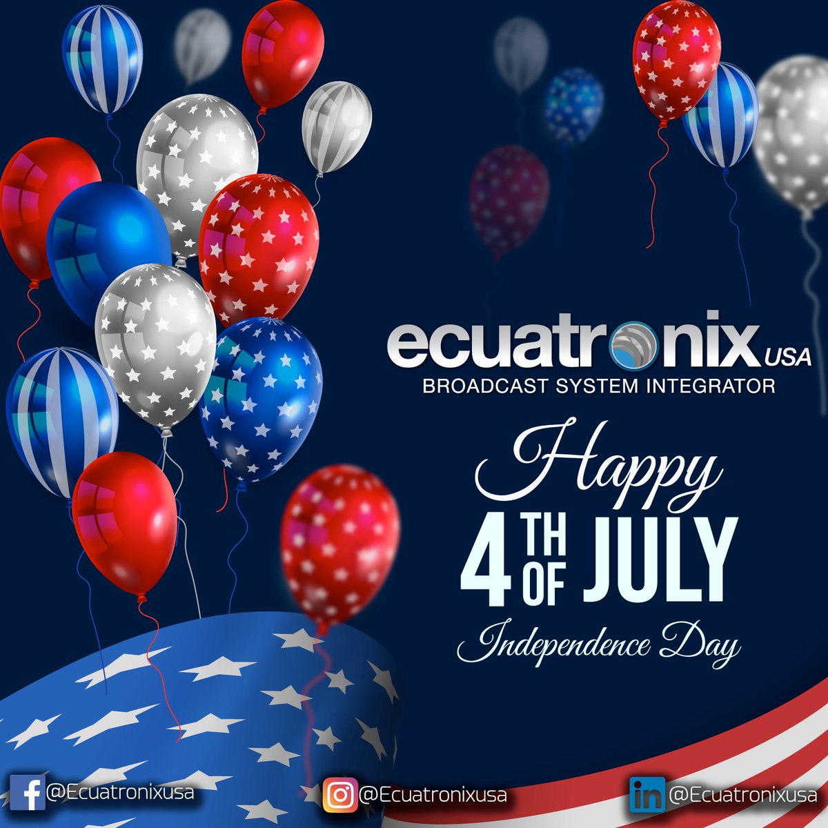 ecuatronixusa's tweet photo. @ecuatronixusa Les desea un Feliz 4 de Julio #Happy4thOfJuly https://t.co/lKjnd7TpFj