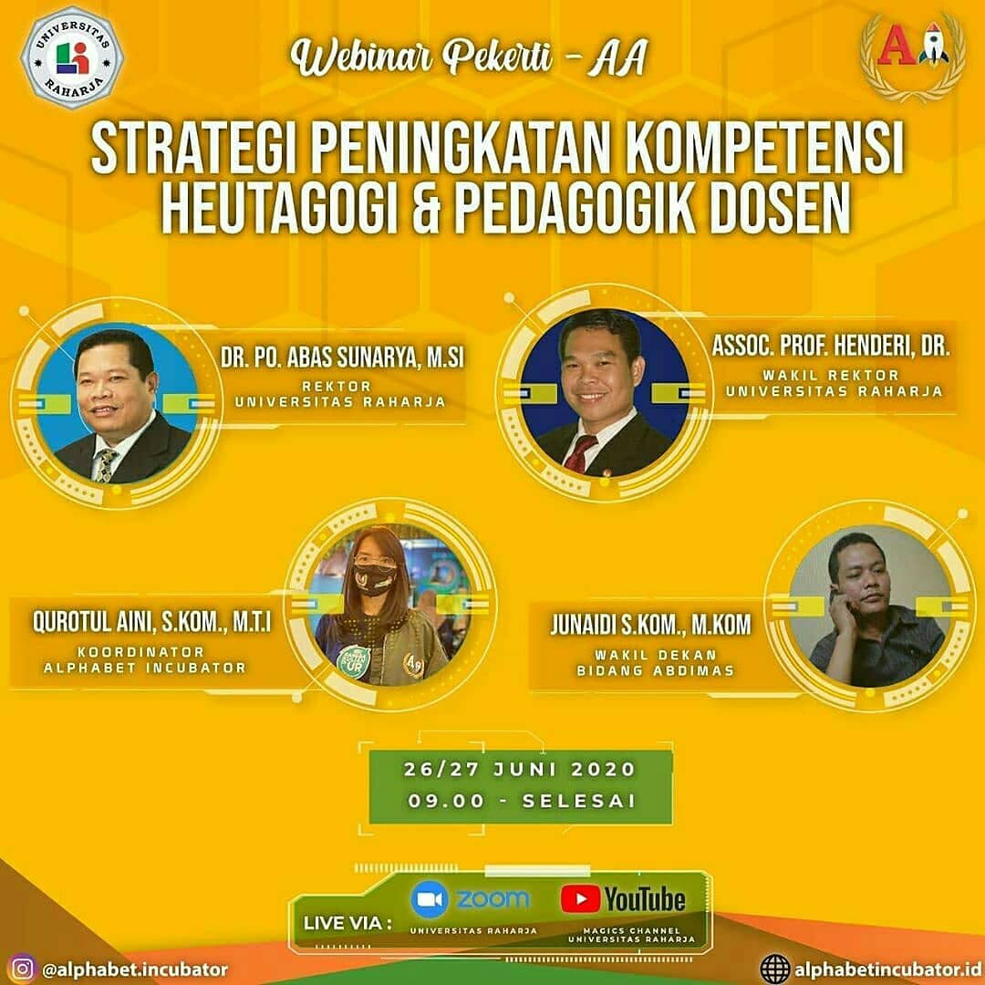 andrycahyo's tweet photo. Webinar Pekerti AA yang diselenggarakan di Universitas Raharja sangat membantu dosen untuk mengembangkan kompetensi yang dimilikinya dalam menyongsong revolusi industri 5.0. https://t.co/LLdSbYeu5q