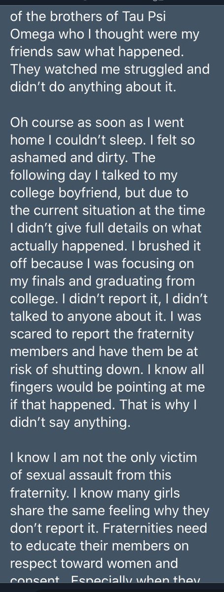 Tau Psi Omega- AZ State Univ. -Alpha Fernando Estrada - He sexually assaulted a women on the patio of a bar. If she didn't have sisters around, who knows what he would have gotten away with. Disgusting.