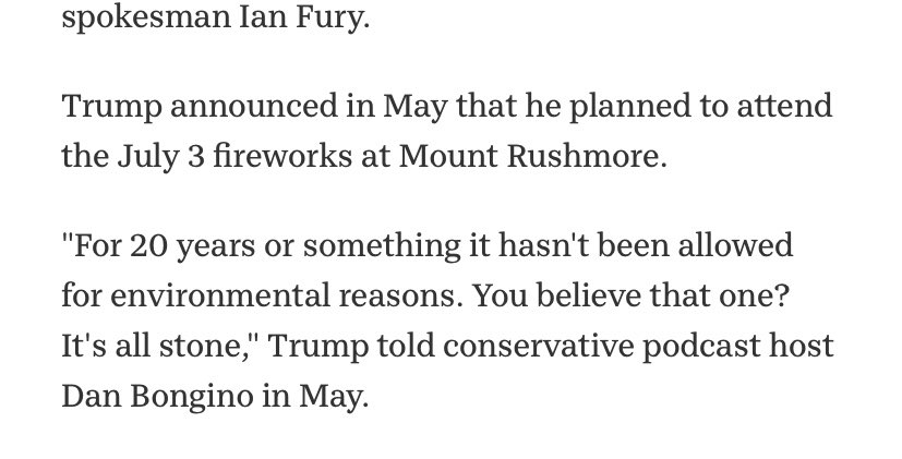 Trump is, of course, a profound idiot. A towering dunce. A man who repels knowledge like a Gortex jacket of stupidity.The man can not grasp that trees grow on mountains... or in forests... or in South Dakota. This may end badly. 6/