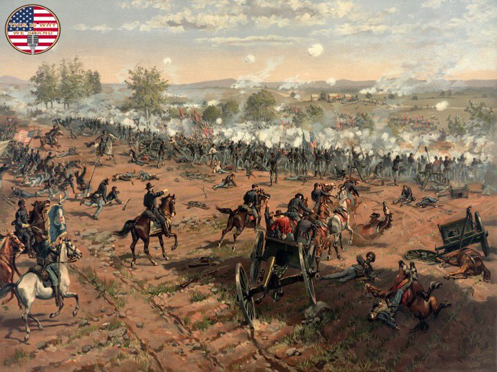 JoeArchino's tweet photo. On July 3, 1863, General Robert E. Lee’s Army of Northern Virginia aimed to finish off the Army of the Potomac. Far from beaten, however, Union soldiers stood tall and awaited the enemy’s final fury. It was to be a fight to the finish. 

➡️https://t.co/EaFguzy1by🇺🇸 https://t.co/8L1NQZCmJq
