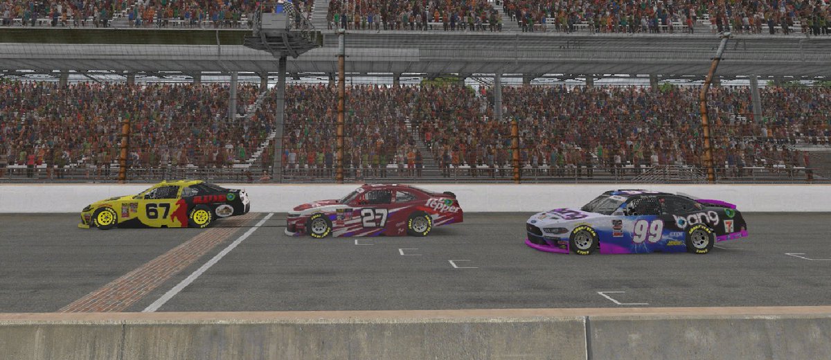 OBRL_Racing's tweet photo. 🏁@67TheMule #67 @RideTV Wins Nascar @i40media @Metro_Ford_ Race at @IMS
Eric Essary #27 2nd
Michael Watts #99 3rd
https://t.co/xpg5QPIPsC
#i40media #obrl #oldbastardsracing #iracing #iracingleague #metroford #fordchicago #indy #indianapolismotorspeedway #brickyard https://t.co/Ya80OtDsKl