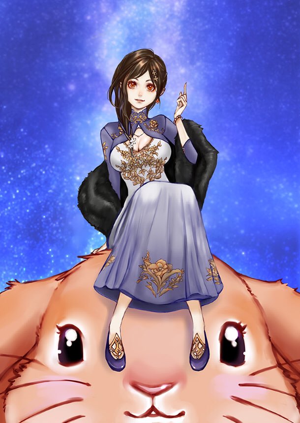 tengu7's tweet photo. 「巴さんと兎さん」
#巴絵 #白雪巴新衣装 https://t.co/PCqv1L0el1