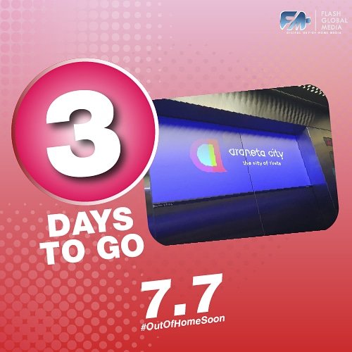 adsFGM's tweet photo. Oppps are you ready guys!!! 7.7 is only 3 Days away!
#FGMads #OutOfHomeSoon #digitaladvertising #digitaloutdooradvertising #digitalmarketing #DigitalOOH #DigitalAdvertisement #LEDStandees #projectorscreen #ElevatorProjectorBillboard #FirstElevatorDigitalBillboardinthePhilippines https://t.co/3gGDu7ITHQ