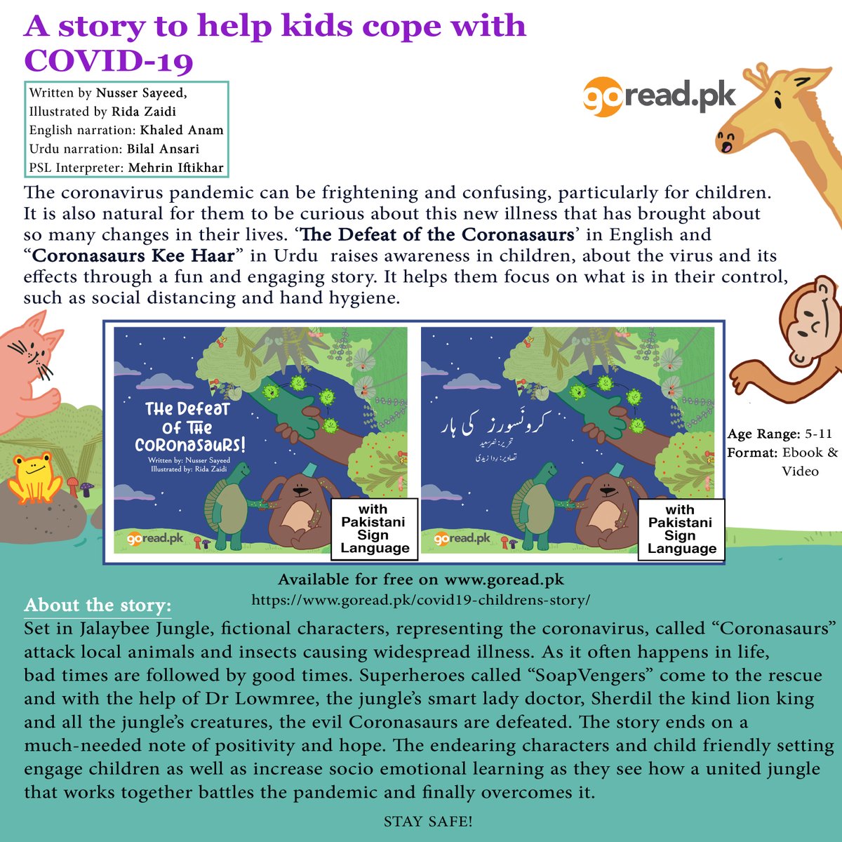 GoReadpk's tweet photo. Feelings of anxiety can be difficult for children to navigate. To help children cope with COVID-19, https://t.co/GjADdrAnwu is pleased to share a new colourful digital inclusive story book &amp; video (Urdu &amp; English) with Pakistani sign language.  https://t.co/MPUsKkKw8U https://t.co/XapbMoHQag