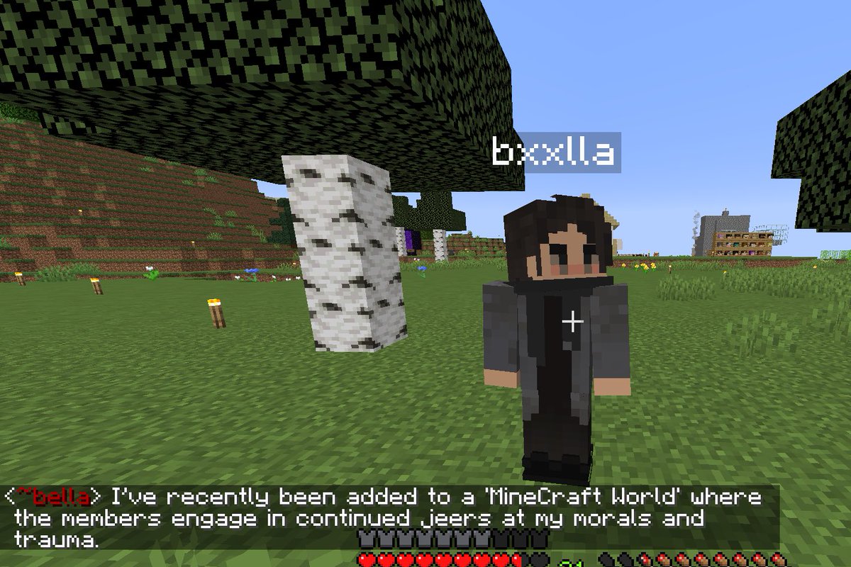 This same groupchat recently took part in similar mockery inside of a ‘MineCraft World.’ Shown in this photo, they have ridiculed a tweet I posted. Personally, I am not fond of the blocky aesthetic.