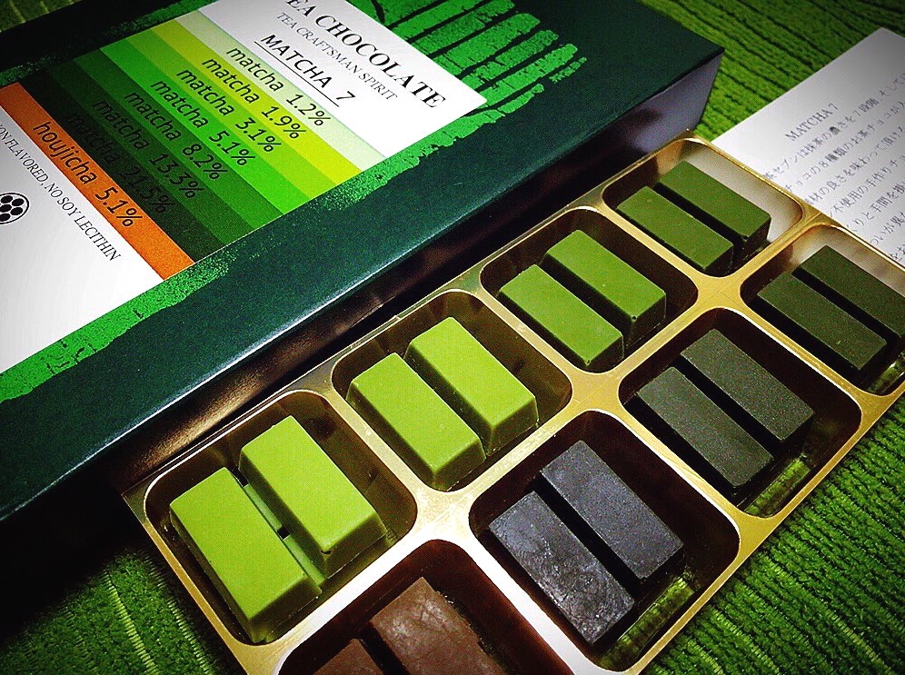machasatomi's tweet photo. ななやのMATCHA7🌿ななやのジェラートのように1〜7のレベルがあるチョコレート🍃7が濃茶を飲んでいるような抹茶感🍃🍃4がンマ🍃🍃さすがお茶屋さんの抹茶チョコレート…🌿#greentea #matcha #chocolate #matcha7 #抹茶 #チョコレート #ななや https://t.co/dxW4BtmRFB