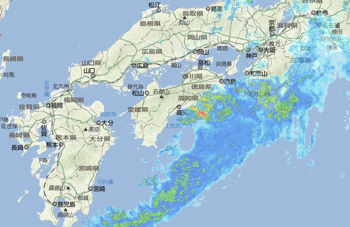 雨雲 レーダー 予報 京都 天気