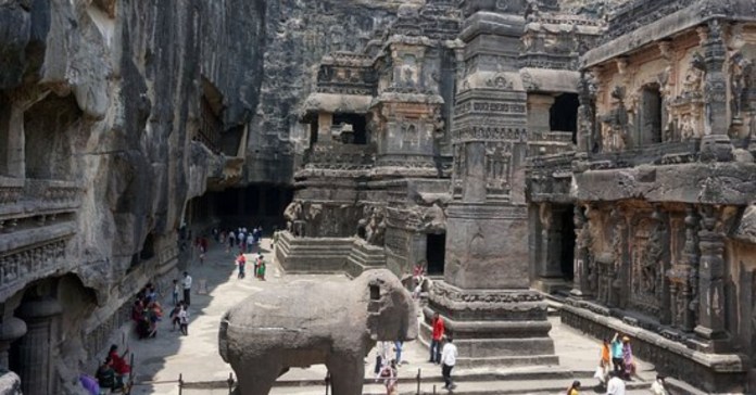 Mughal ruler Aurangzeb had made a strong attempt to vandalise the Kailash Temple, but he was unable to get much success in his plan. All he could do was a minor damage here & there but not to the main structure.Every sculpture and carving of this temple depicts diff pauranik ep.