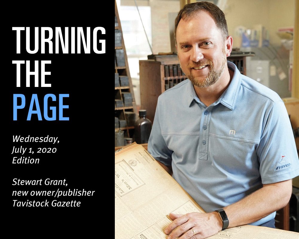 The Tavistock Gazette is available in print. Read about Stewart Grant of St. Marys who is the new owner and publisher effective July 1, 2020. Check your mailbox or pick up a copy at your favourite Tavistock retail outlet. <a href="/tavigazette/">Tavistock Gazette</a> tavistock.on.ca