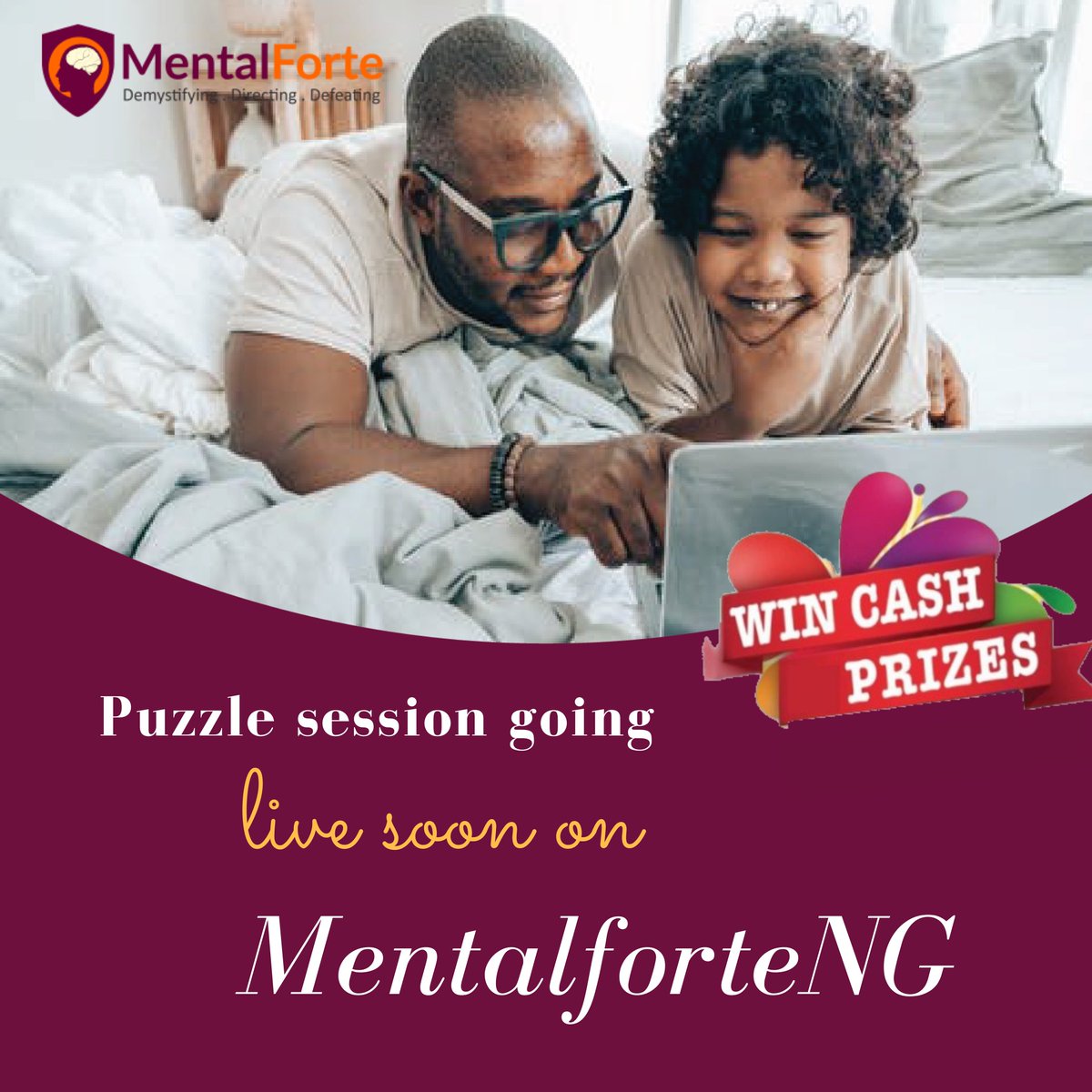 mentalforte's tweet photo. Oyaaa giveaway don land ooo. Coming up next on MentalForte!! You sure wouldn't want to miss this!! 'No carry last on top this matter o'. Cash prizes to be won! 

Follow this page to get updated!!

#mentalforte #MycontrolTower #kids #mums #parenting #mentalfortekidsvideo https://t.co/CP0Sdfy1ap