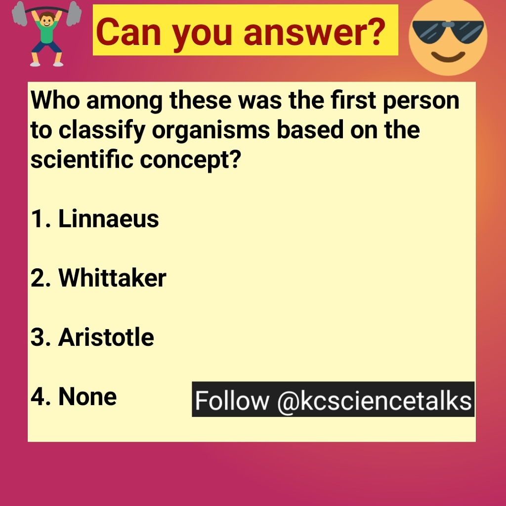 kcsciencetalks's tweet photo. Can anybody answer this question on Biological classification? 
#zoologia #Biology #bioq #biologist #biodiversity #botany https://t.co/hZi9JA6e11