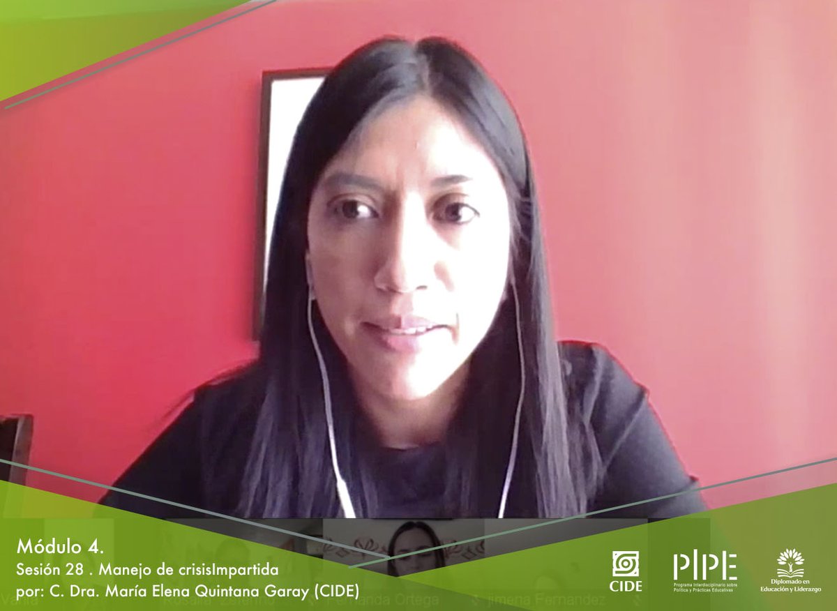 DiplomadoPIPE's tweet photo. #DiplomadoPIPE
Sesión 28 del #Módulo4 con la Dra. María Elena Quintana (@malenaquintana) del @CIDE_MX 
#Educación #Liderazgo https://t.co/sYXduJIEz1