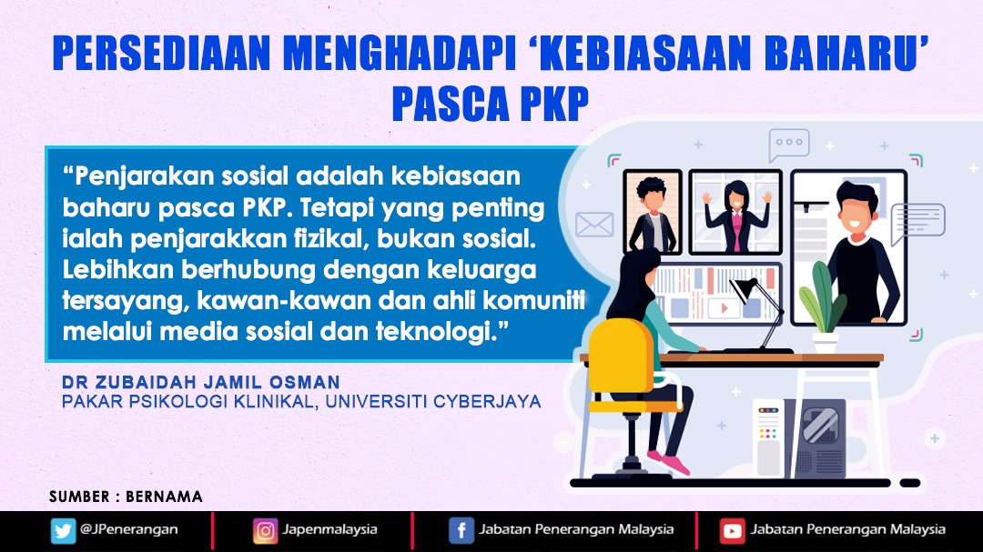JPenerangan's tweet photo. Persediaan menghadapi 'Kebiasaan Baharu' pasca PKP.

#COVID19
#KitaTeguhKitaMenang
#KomunikasiKita
#StayAtHome
#JabatanPenerangan https://t.co/p8er8iIQmy