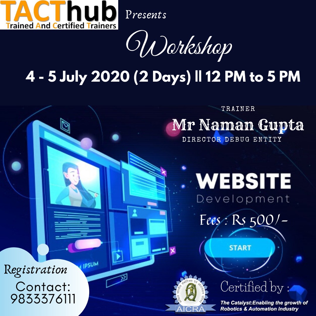 technoxian's tweet photo. Greetings From TACThub- Workshop on Web Development
https://t.co/t9UtJnlAju
#TACThub #workshop #websitedevelopment https://t.co/qmqDXLJip0