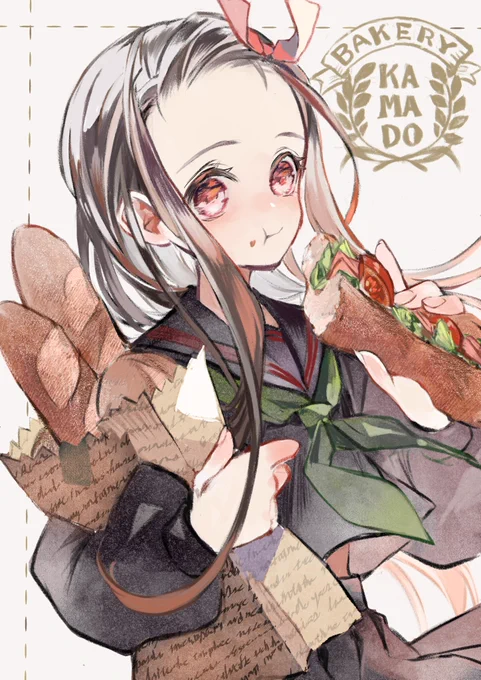 新作サンドイッチ試食ねずこちゃん?
かまどベーカリー通いたい 