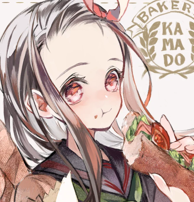 新作サンドイッチ試食ねずこちゃん?
かまどベーカリー通いたい 