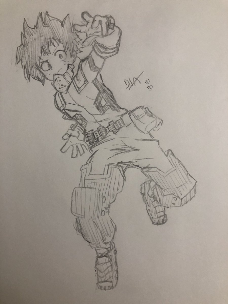 Day 3 - Izuku Study!——————I drew Deku in a dynamic pose (my version of hell- i normally draw chatacters standing still) and it was pretty hard! I couldnt really see what his boots looked like so i butchered it but I tried my hardest   #izuocha  #bnha  #mha  #デク茶