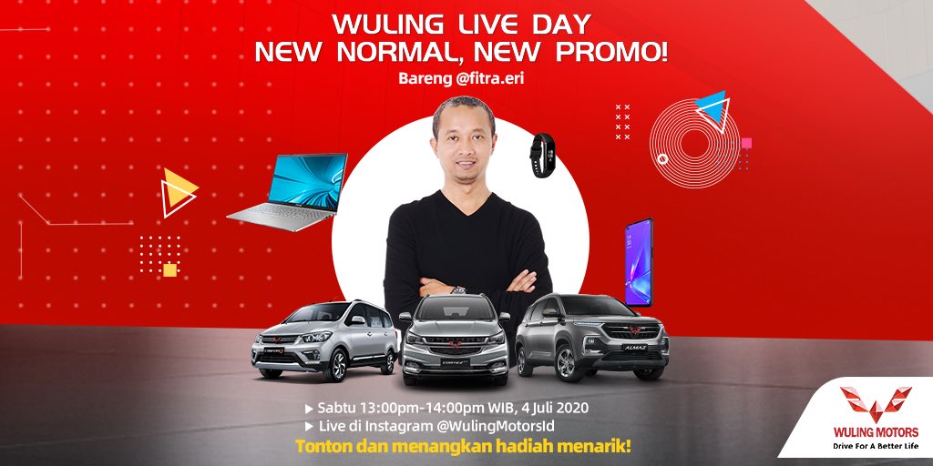WulingMotorsID's tweet photo. Acara '#WulingLiveDay #NewNormalNewPromo' ini akan dibawakan langsung oleh bintang tamu spesial! Siapa aja?
Anda yg ada di rumah bakal ditemenin LIVE brg @boywilliam @fitra_eri & @ridwanhr, dijamin bakal seru banget, karena nggak cuma itu! (2)
#WulingMotors #DriveForABetterLife https://t.co/BjF6o8ksTN