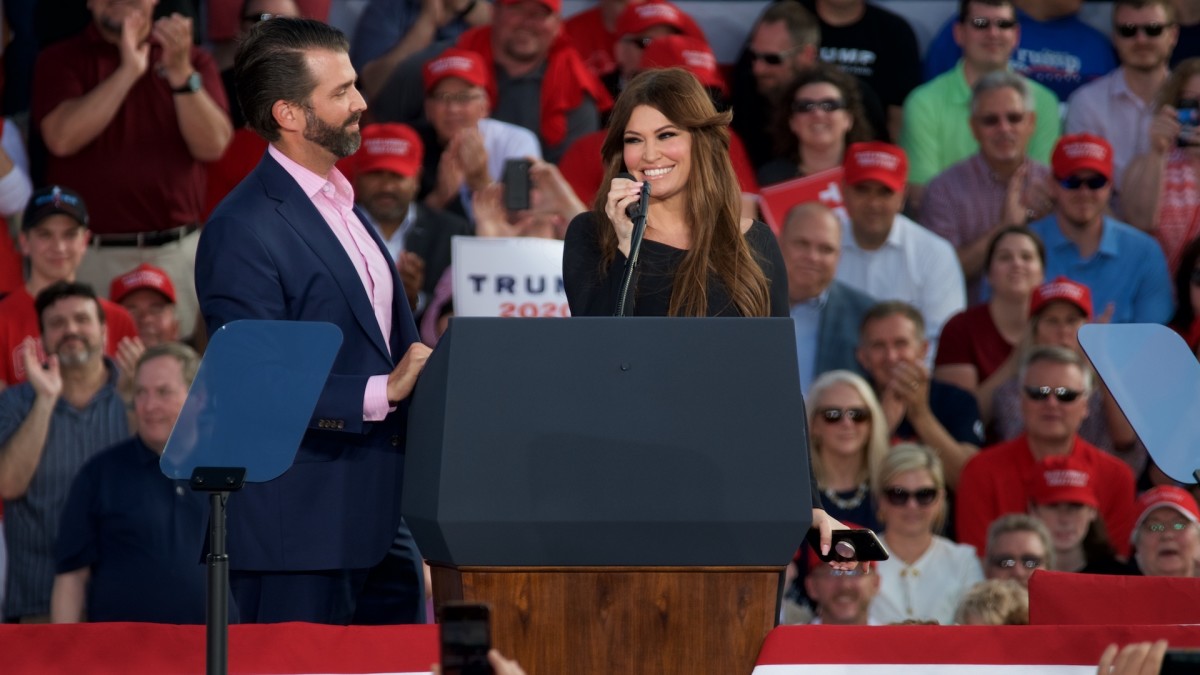 Complex's tweet photo. Donald Trump Jr.'s girlfriend Kimberly Guilfoyle tests positive for coronavirus. https://t.co/QGG9jdtNrK https://t.co/AC6mIpH6AA