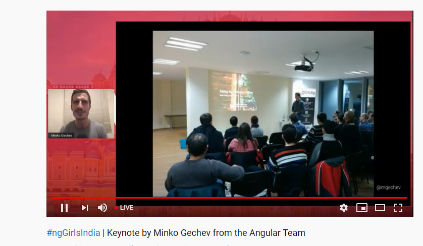Aanchalmishra__'s tweet photo. @mgechev sharing his inspirational journey in #Angular Fundamental workshop by #ngGirlsIndia 💖

#AllAboutWeb #AllAboutWebEvents #ngGirls 
#ngGirlsIndia #WomenWhoCode https://t.co/gkGQPrX5K0