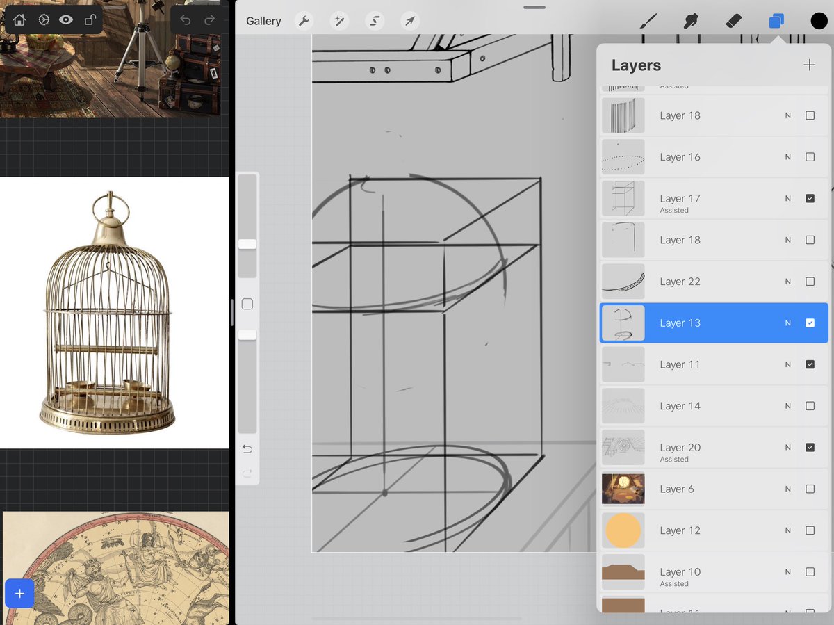 And while you're here, here's some of the steps I used in constructing the birdcage in perspective 