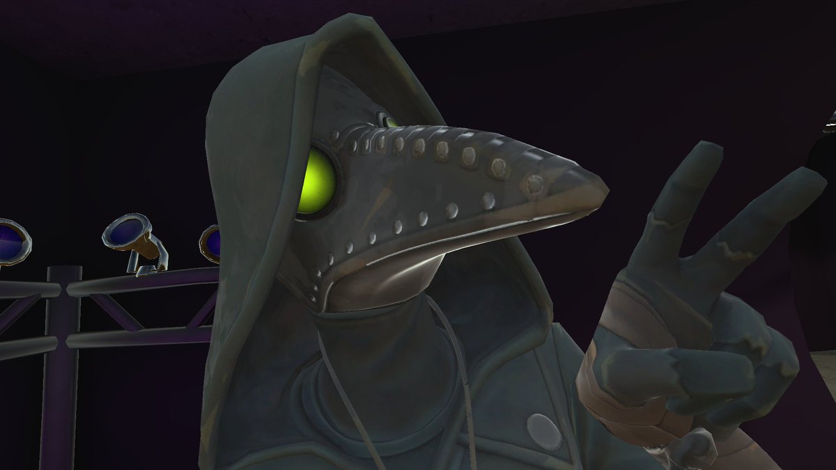 "I have discovered... Doing selfie shots! Very fascinating technology!! Peace~"

(ooc; I found a Scourge avatar on VRChat! O: )