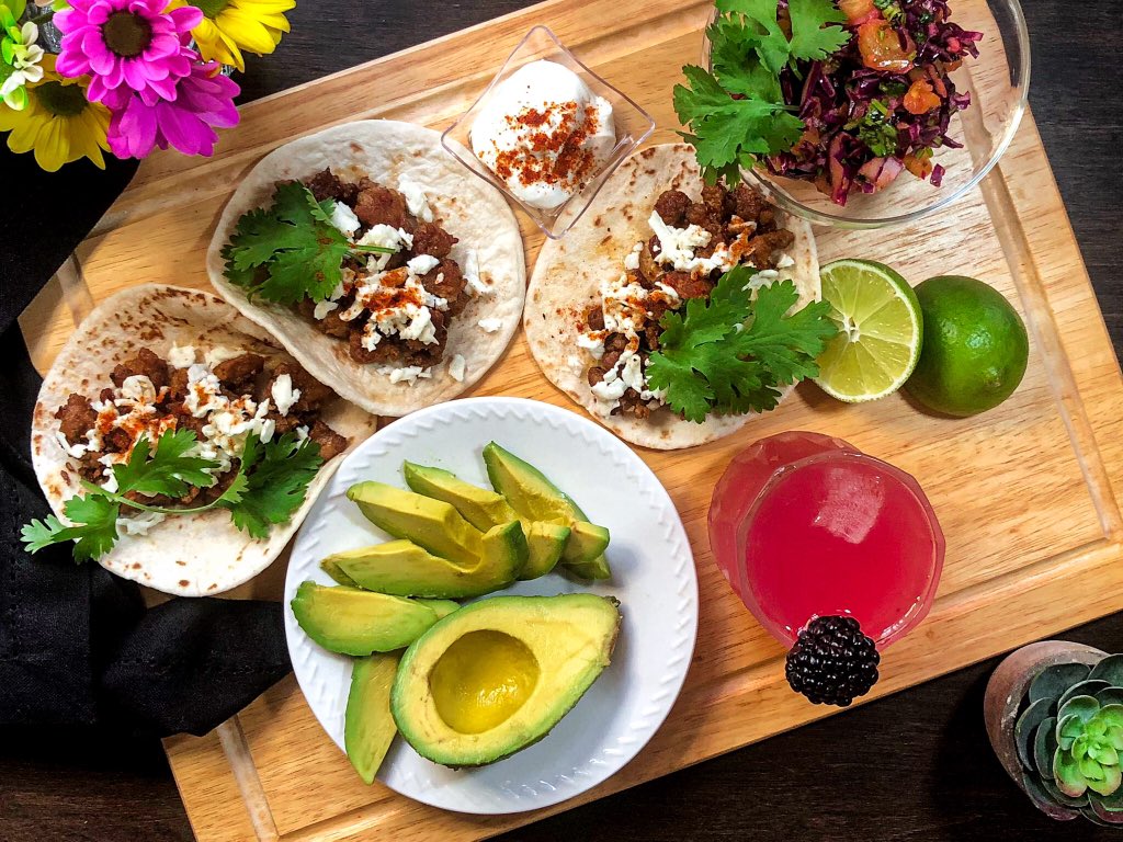 vancityamber's tweet photo. Another rainy Friday in YVR.
Brightening it up w/ tacos, red cabbage/pineapple slaw &amp; a blackberry margarita!🍹🌮
.
Follow me on @instagram @fourthesenses for all the delicious content!
.
.
#fourthesenses #dinnerisserved #diningsolo #tacos #taconight #yvreats #margarita https://t.co/uktDfg1PIZ