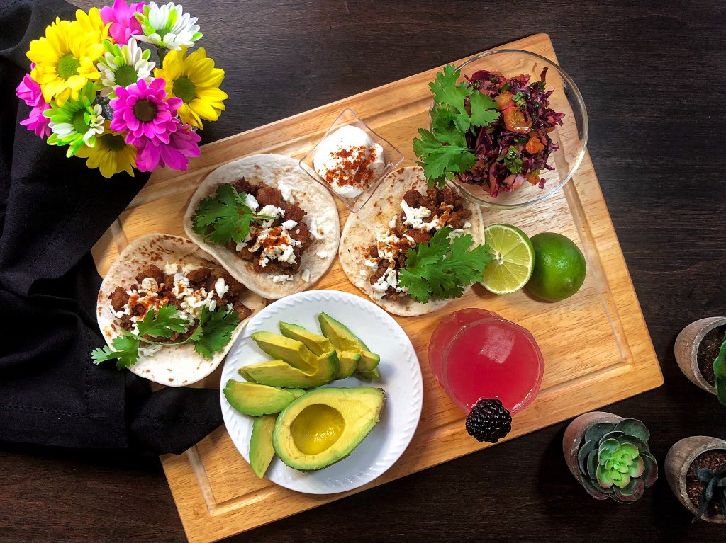 vancityamber's tweet photo. Another rainy Friday in YVR.
Brightening it up w/ tacos, red cabbage/pineapple slaw &amp; a blackberry margarita!🍹🌮
.
Follow me on @instagram @fourthesenses for all the delicious content!
.
.
#fourthesenses #dinnerisserved #diningsolo #tacos #taconight #yvreats #margarita https://t.co/uktDfg1PIZ