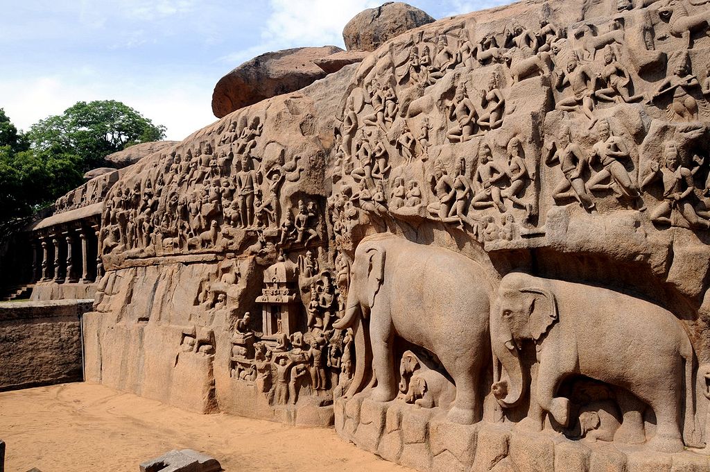 6/ Queen Māyā of Sakya, dreaming of a white elephant while conceiving Gautam Buddha (5th Century BC); Ancient rock cut sculptures such as the ‘Descent of the Ganges’ at Mahabalipuram (7th Century AD) and the one depicting Lord Ganesha at Unakoti, Tripura (11th Century AD) etc.