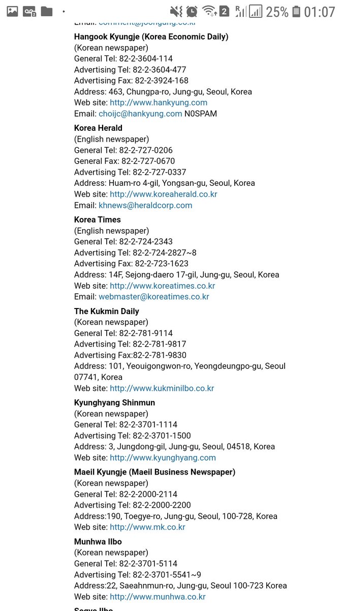 Here's another link for contacts. Please don't wait for Exol Ace cafe to go first and then complain about it later.  https://2016.export.gov/southkorea/usefullinks/majornewspapersbusinessjournals/index.asp