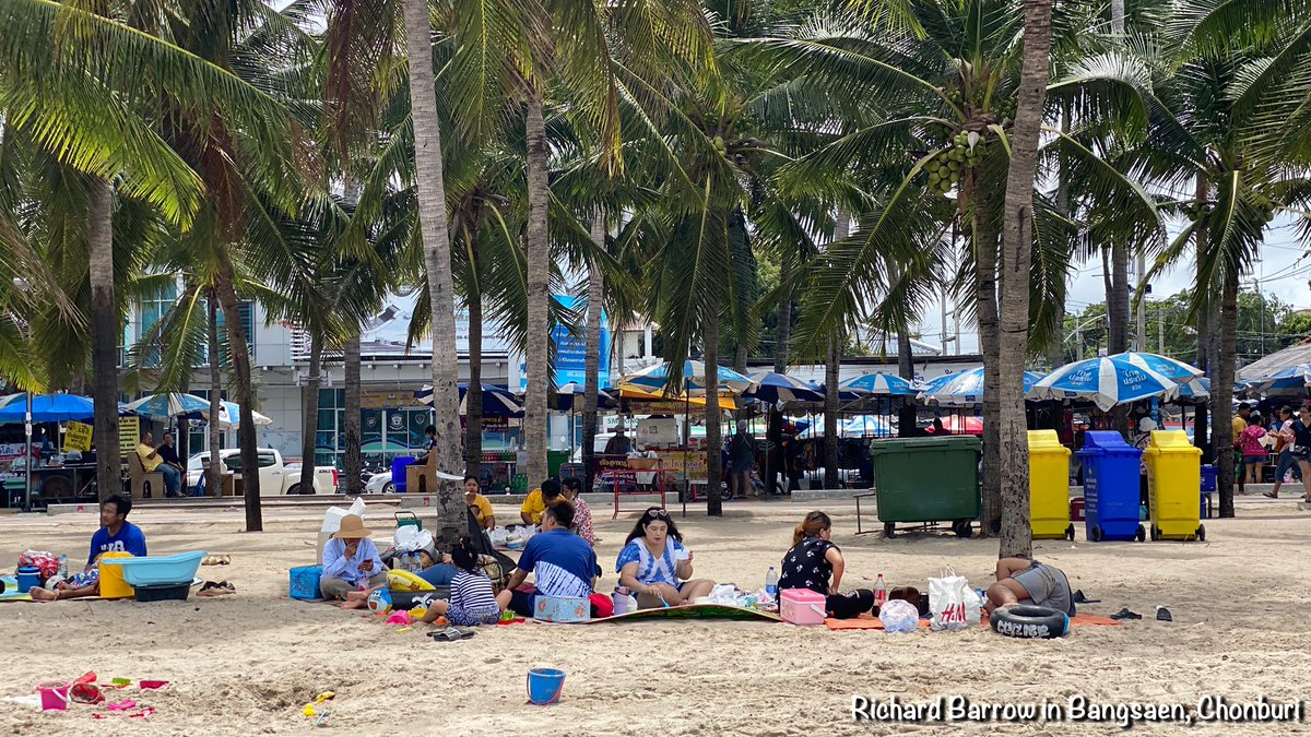 My hotel said it is about 80% occupancy this weekend. Which isn’t bad considering they only just reopened a few days ago. I’ve checked out now and will drive down to Pattaya which is my next destination.  #Thailand – bei  หาดบางแสน (Bang Saen Beach)