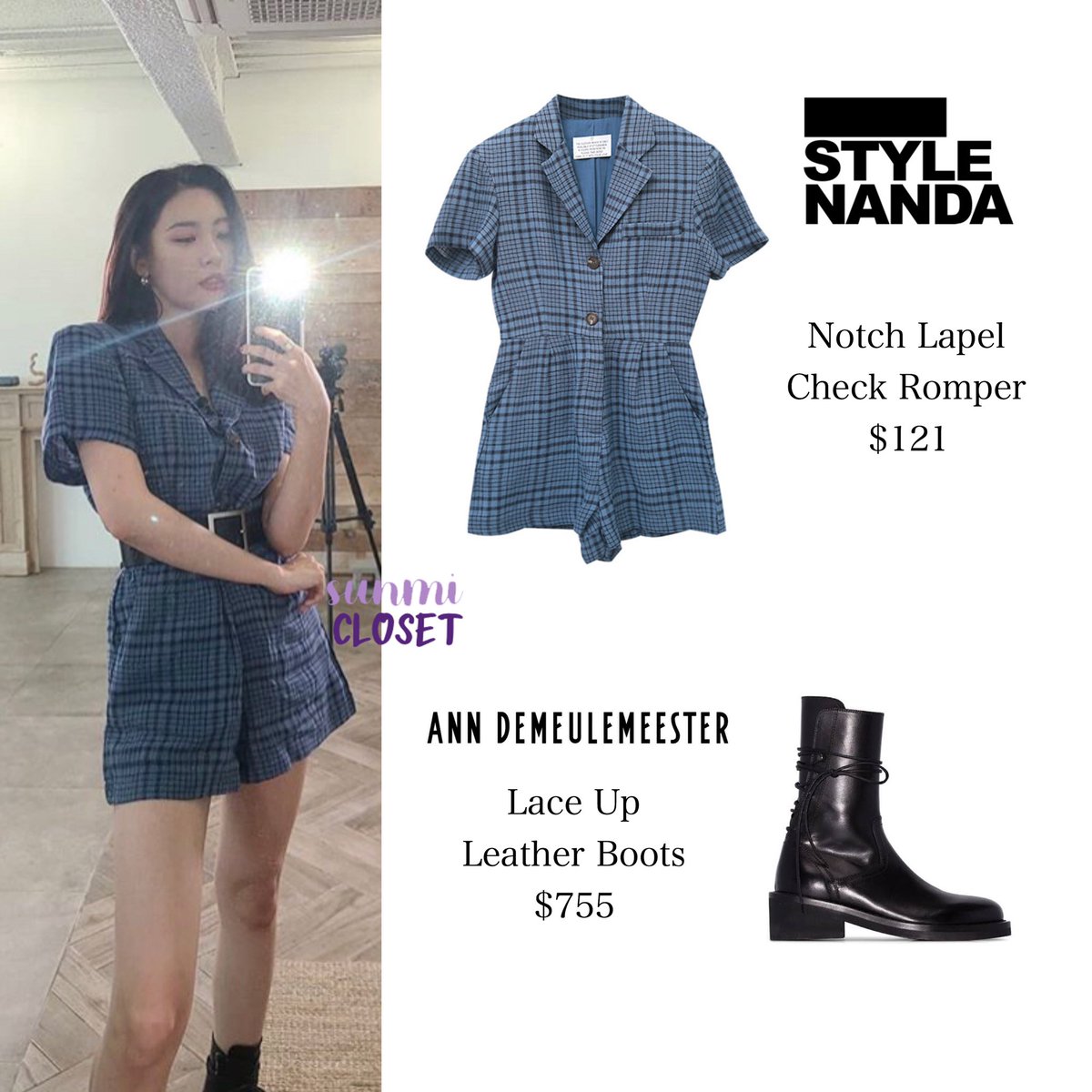 sunmi_closet's tweet photo. 200630 - @ miyayeah’s Instagram Update♡⠀
⠀
—— Miya wears a ROMPER from #STYLENANDA, and BOOTS from #ANNDEMEULEEMESTER 🤍⠀
#SUNMI #선미 #LEESUNMI #이선미 #STYLEOFSUNMI #SUNMICLOSET #MIYAYEAH #선미패션 https://t.co/f4cdGfvgcy