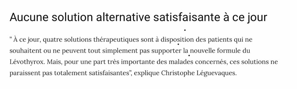 Krole31's tweet photo. Bcp de malades sont bien avec le Tcaps. Malheureusement, pas remboursé et de l'ordre de 10 à 16€ pour 30 jours, beaucoup n'ont pas tenté, les autres en sont de leur poche. Que fait la #CEPS
#Levothyrox #Thyroide #Tcaps #Genevrier
https://t.co/Z1oqsyj43g https://t.co/RJ854juWLd