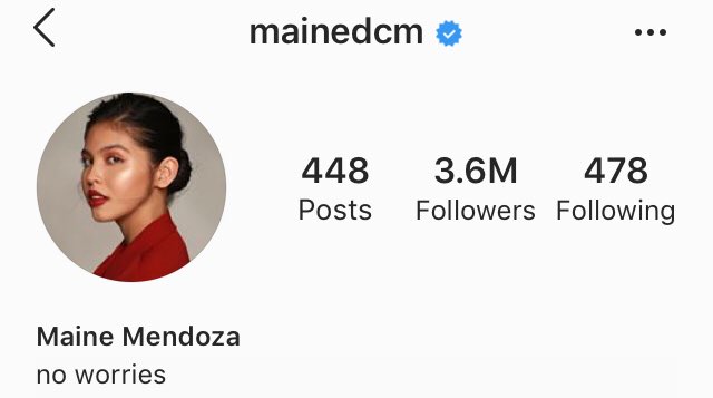 Maine Mendoza, the Social Media Influencer.IG: 3.6M+ FollowersTwitter : 6M+ FollowersFacebook: 4M+ Followers @mainedcm |  #Maine4thAnniversary