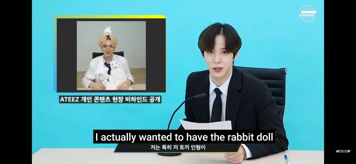 (this maybe a reach but..)yov: yeosang did a rabbit doll in his content & rabbit is heejin's representative animal. i thought of this bcs yunho said theyre giving a lot of spoilers in their contents so it's either im right or im a clown lol