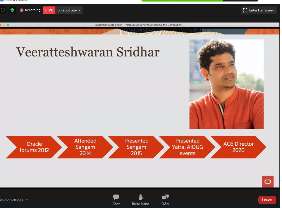 pharish87's tweet image. Everybody has a story behind their success. It's all hardwork that speaks and not mere luck. There are unknown sacrifices behind every recognition. @veeratteshwaran @AIOUG #aioug #OGYatra
