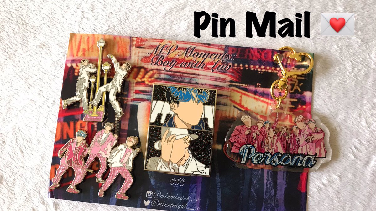 LittleNoonaPH's tweet photo. #LittleNoonaPinMail 💌

My boys with luv are here! Just one look and you know exactly which scene from the MV they’re from. Hihi. 

Thank you, @minminguk_co ! 💖 Do check out her shop for more MV inspired pins &amp; amazing designs. 

#BTSpins #BTS #BTSArmy https://t.co/3ZWNYBGVlL