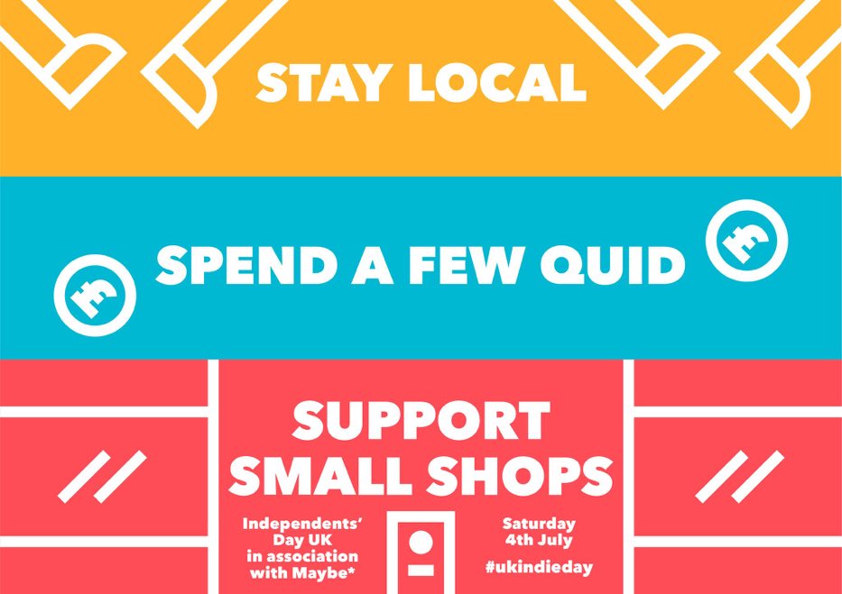 Happy independents’ day #SmallBiz. Good luck today 🤞🏻 #ShopLocal #ukindieday