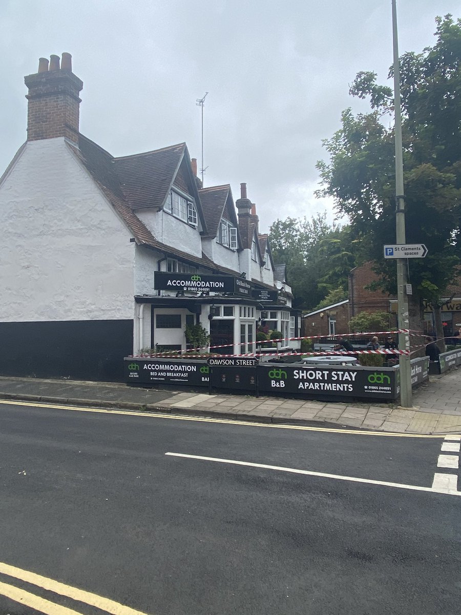 The Old Black Horse. Very open! Revamped garden had a table of drinkers in situ.